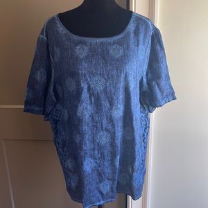 NWT Chico’s Embroidered Woven Top - XL Petite